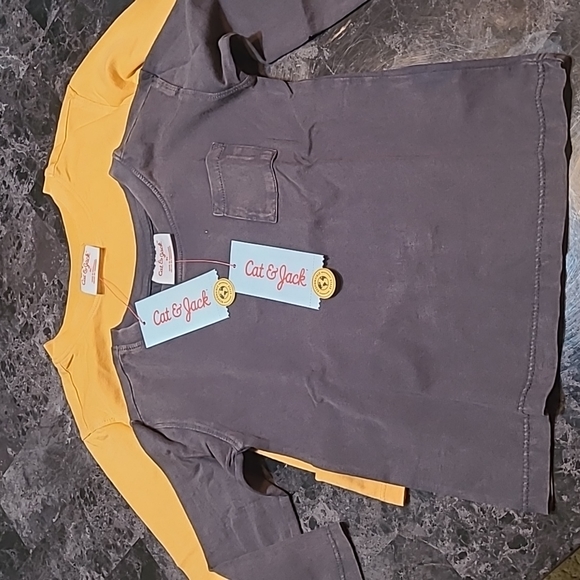 New with tags! Set of 2 Cat & Jack long sleeve distressed T-shirts Boys 2T - Picture 1 of 6